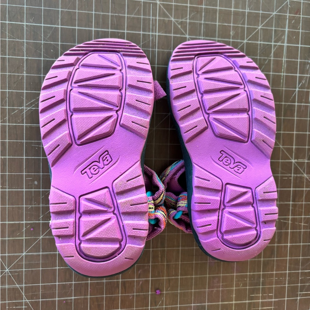 Teva Toddler Sandals Size 8 Pink Rainbow Sport Strap Outdoor Shoes - Picture 5 of 5